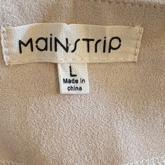 Main Strip Asymmetrical Cream Fringe Skirt - Picture 3 of 4